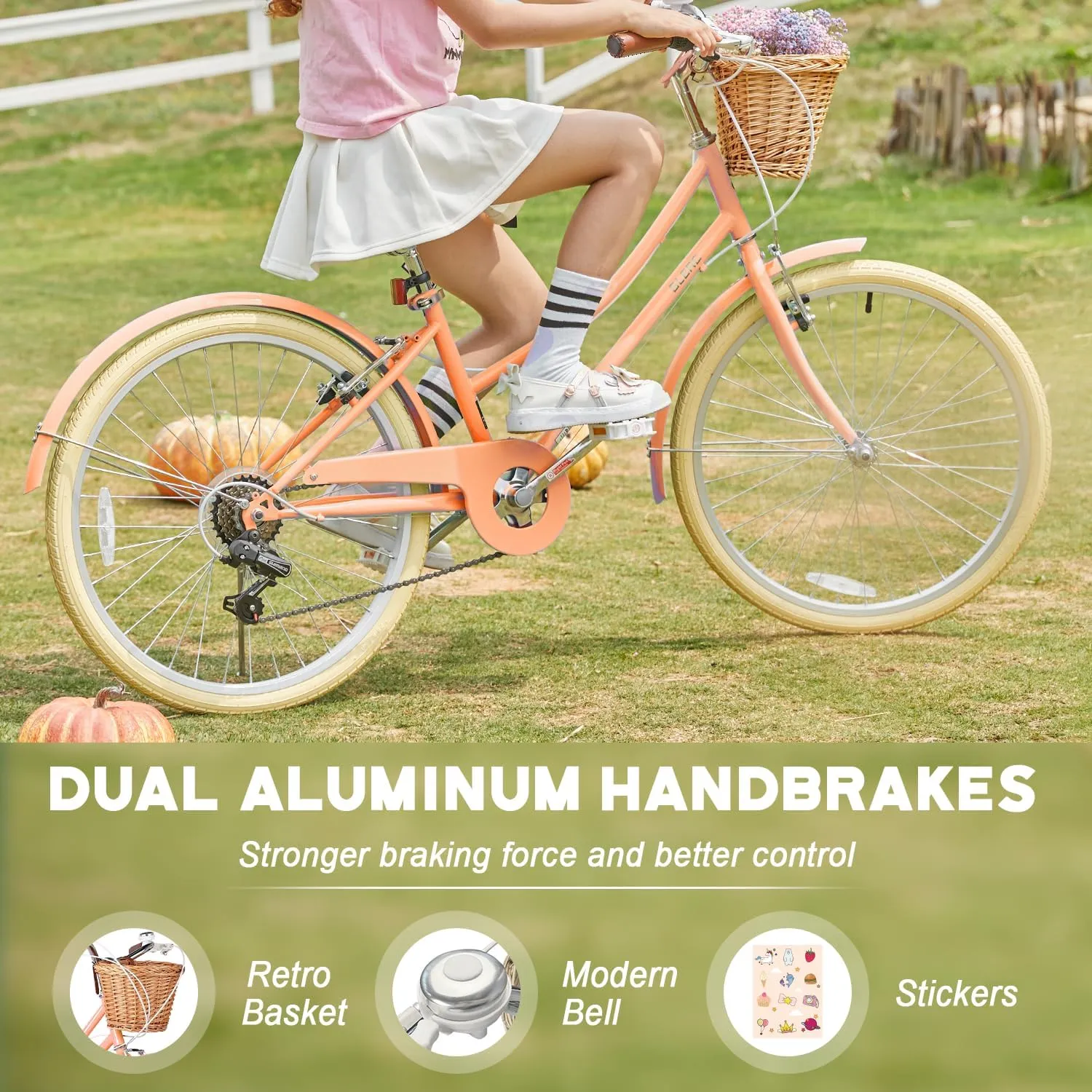 1 Pack of Pink Kids Bike Bells and 1 Pair of Kids Bike Streamers for Kids Bike Accessories, Colorful Bicycle Grips Tassel Ribbons