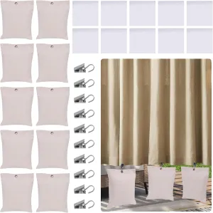 10 Sets Outdoor Curtain Weights Weights for Outdoor Curtains Curtain Sandbag Weighted Bags Drapes Weights Bottom Bags Holder Clip for Heavy Wind Outside Shower Curtain Flag Tablecloth