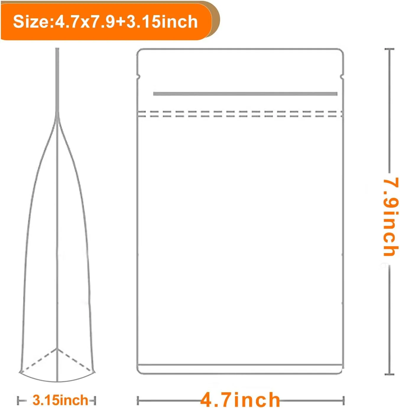 100 PCS Resealable Packaging Bags for Small Business，Kraft Bags With Window Clear Fornt Heat Seal Sealable 4.7"X7.9"Paper Ziplock Stand Up Pouches Nut Bag Coffee Cookie Herb Food Bakery Storage