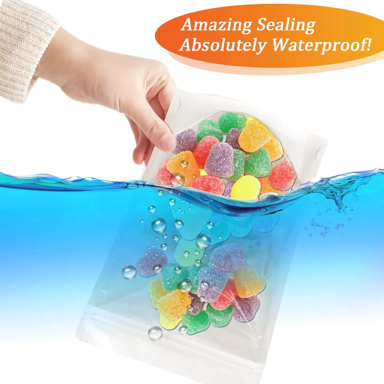 100 PCS Resealable Packaging Bags for Small Business，Kraft Bags With Window Clear Fornt Heat Seal Sealable 4.7"X7.9"Paper Ziplock Stand Up Pouches Nut Bag Coffee Cookie Herb Food Bakery Storage