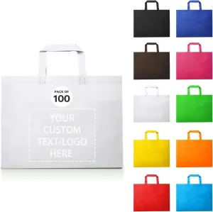 100 Reusable Shopping Bags custom bags with logo-Ideal for Company Promotions, commercial advertising,grocery bags