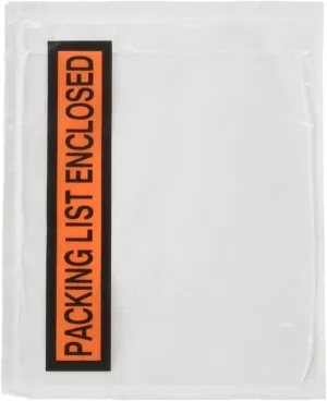 1000 Pieces 4.5x5.5 Clear with Packing List Enclosed Printing Pouch Envelope Bag for Invoice Packing Slip