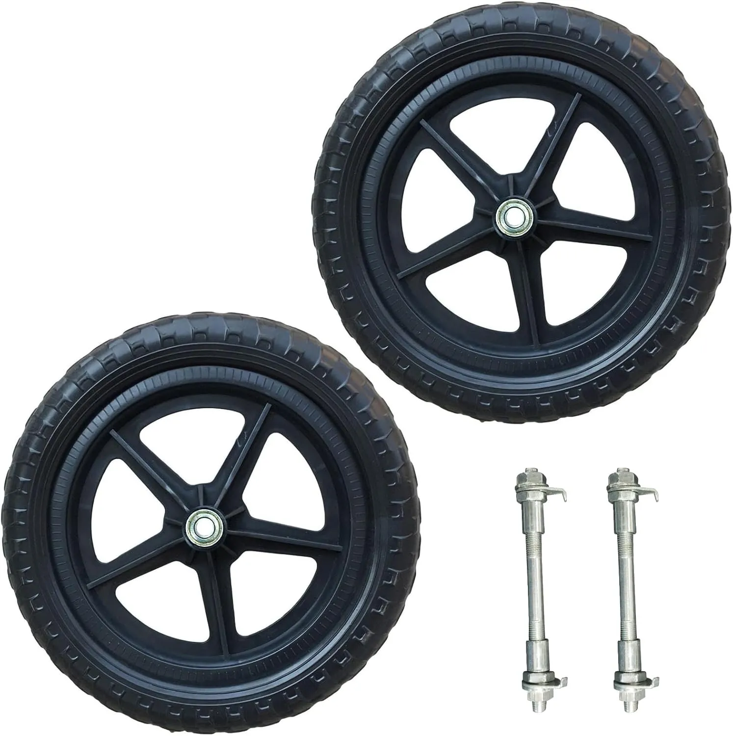 11 inch Balance Bike Replacement Wheel Non Inflatable EVA Foam Balance Bike Wheels Compatible with Strider (Black, 1 Pair)