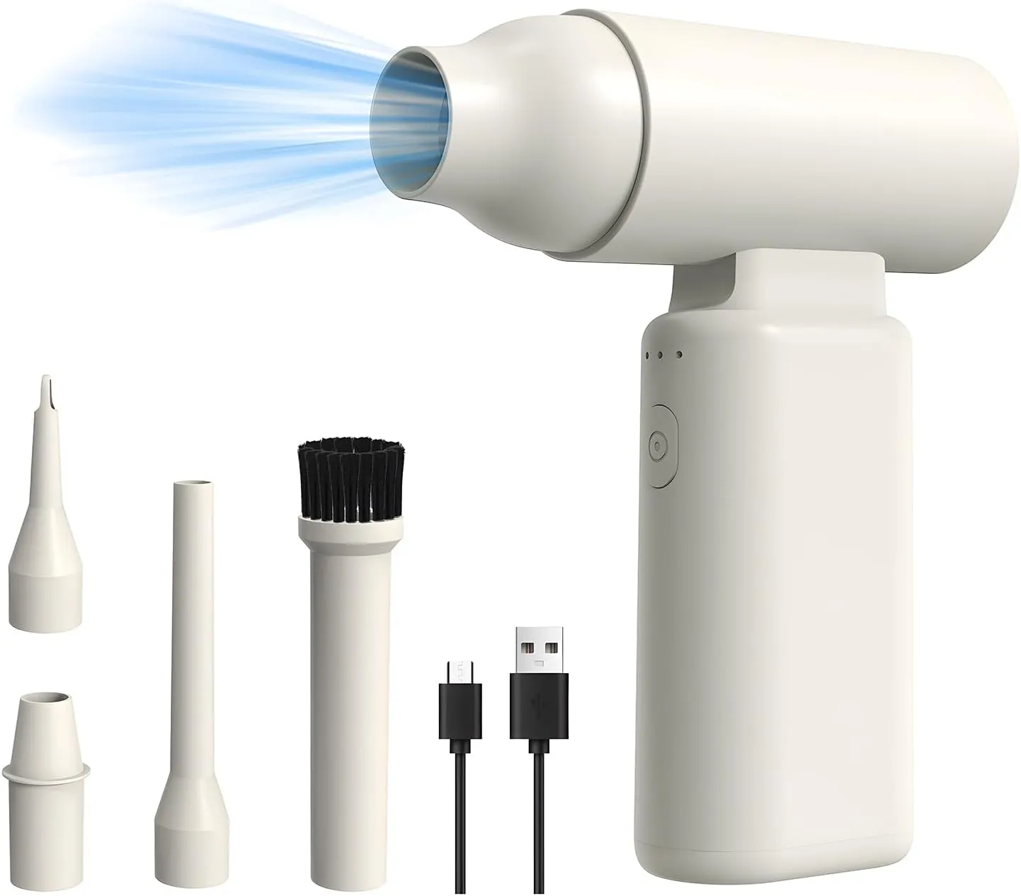2 in 1 Air Duster Inflator, Electric Air Duster with Brushless Motor Rechargeable Cordless Air Blower for PC Keyboard Washing Swim Rings Inflation (2)