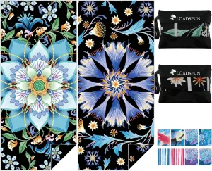 2 Pack Microfiber Lightweight Oversized Beach Towel, Extra Large 71"x32" Quick Dry Absorbent Sand Free Towels for Travel Swimming Pool Camping Sports for Adults Beach Vacation Essentials
