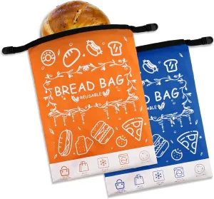 2 Pack Reusable Beeswax Bread Storage Bags, Zipper Reusable Bread Bags for Homemade Loaf,for Homemade,Beeswax Bag Sourdough Storage Bag, Sourdough