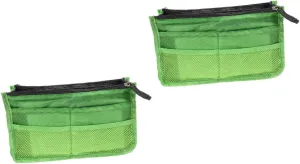 2 pcs Toiletry Bag Travel Liner Useful Handbag Double-Deck Practical Multipurpose Sundries Nylon, Greenx2pcs, 28X10X17CMx2pcs