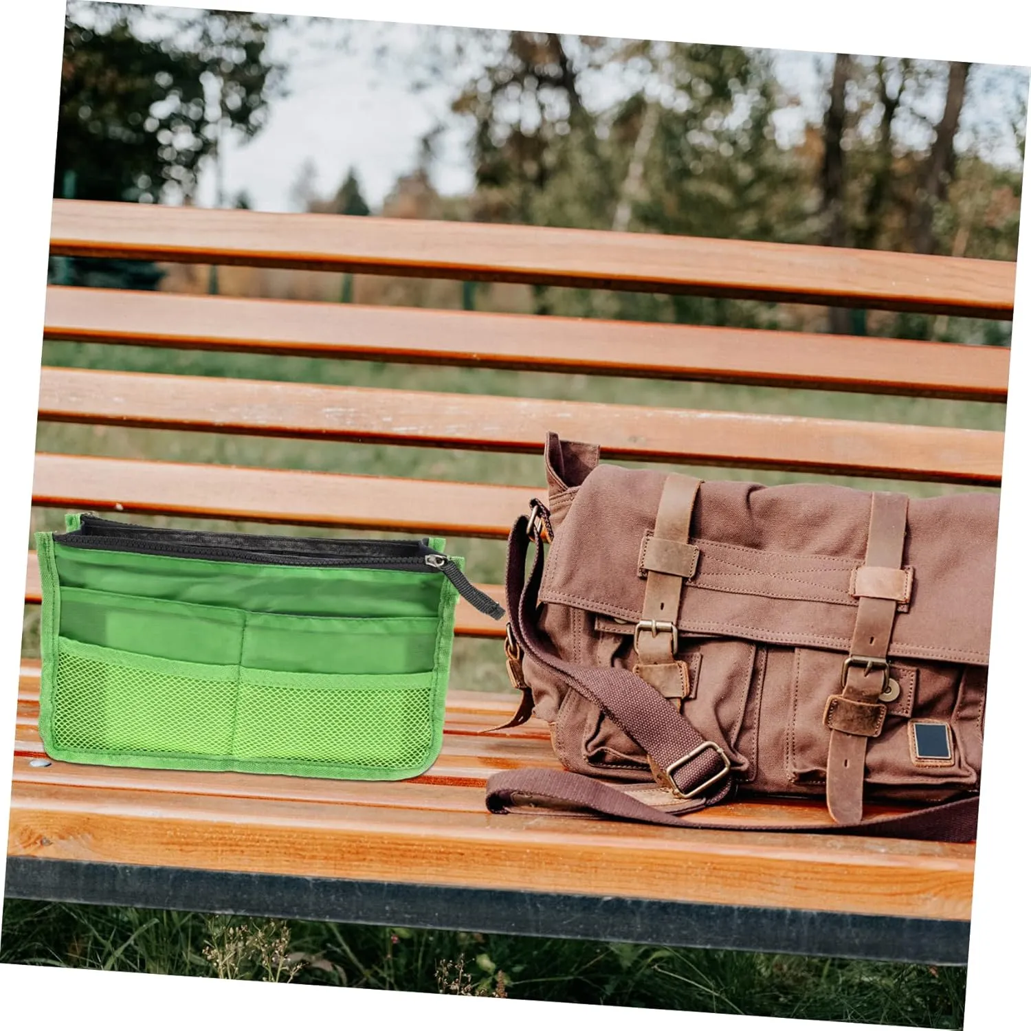 2 pcs Toiletry Bag Travel Liner Useful Handbag Double-Deck Practical Multipurpose Sundries Nylon, Greenx2pcs, 28X10X17CMx2pcs