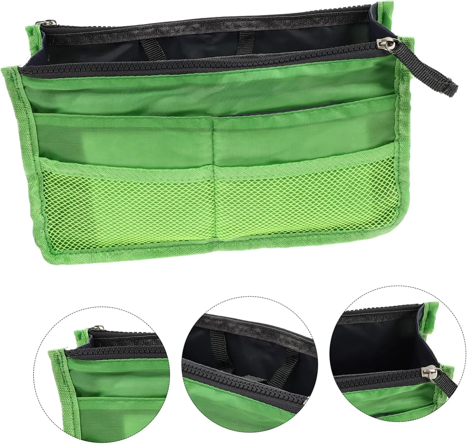 2 pcs Toiletry Bag Travel Liner Useful Handbag Double-Deck Practical Multipurpose Sundries Nylon, Greenx2pcs, 28X10X17CMx2pcs