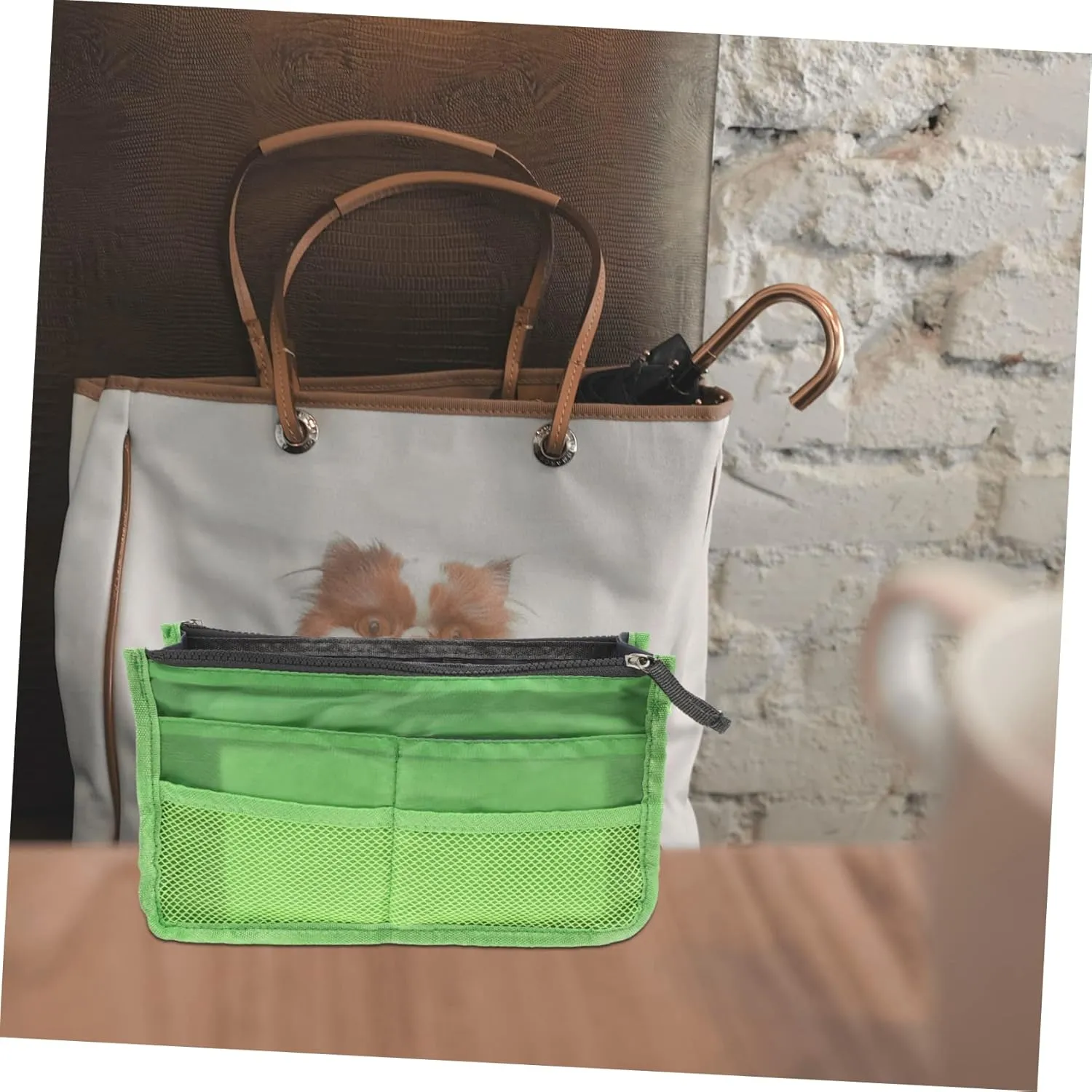 2 pcs Toiletry Bag Travel Liner Useful Handbag Double-Deck Practical Multipurpose Sundries Nylon, Greenx2pcs, 28X10X17CMx2pcs