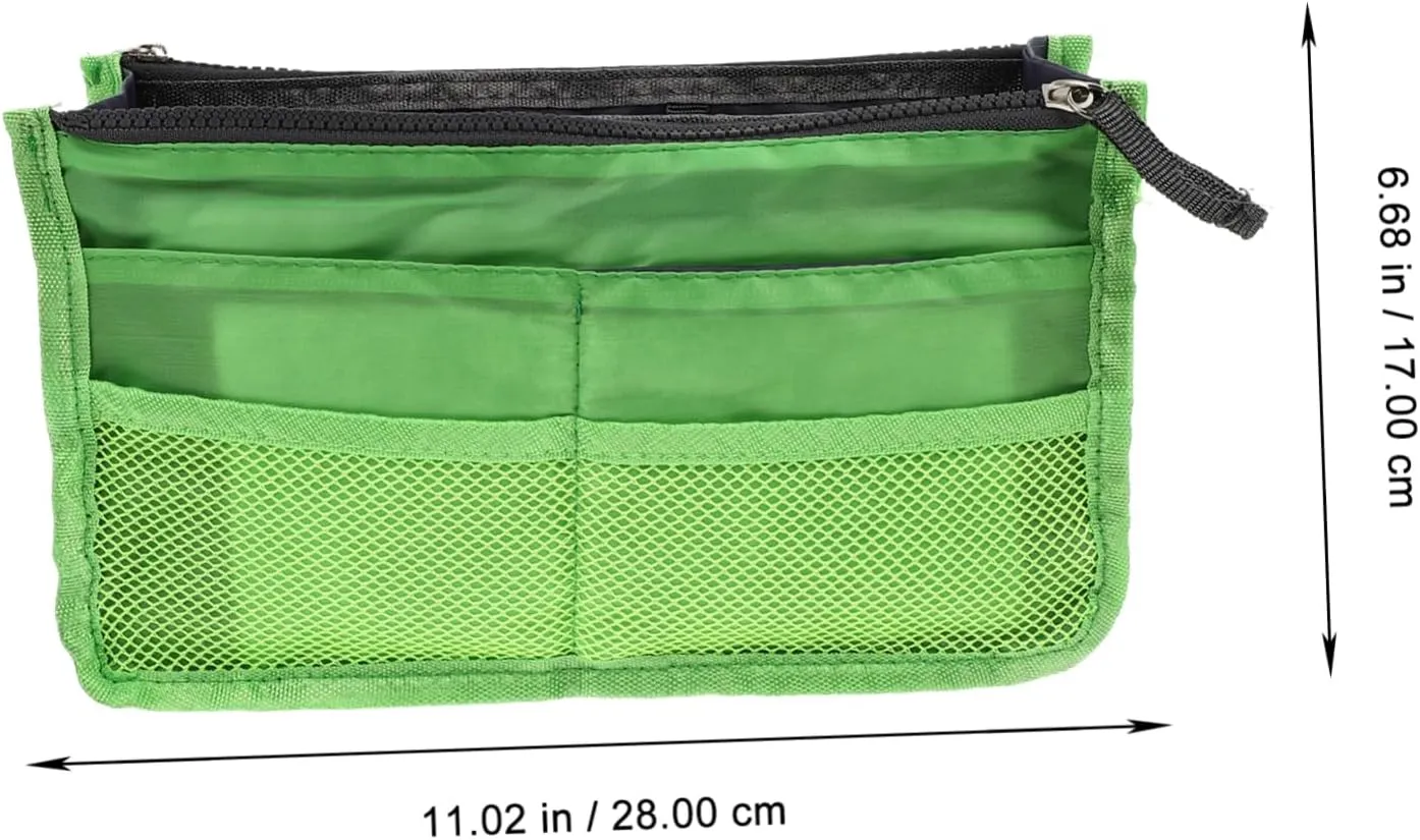 2 pcs Toiletry Bag Travel Liner Useful Handbag Double-Deck Practical Multipurpose Sundries Nylon, Greenx2pcs, 28X10X17CMx2pcs