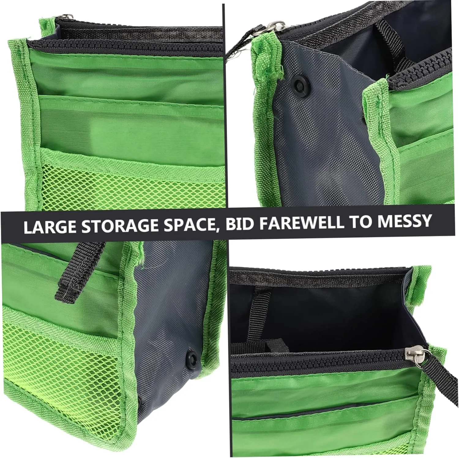 2 pcs Toiletry Bag Travel Liner Useful Handbag Double-Deck Practical Multipurpose Sundries Nylon, Greenx3pcs, 28X10X17CMx3pcs
