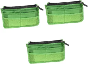 2 pcs Toiletry Bag Travel Liner Useful Handbag Double-Deck Practical Multipurpose Sundries Nylon, Greenx3pcs, 28X10X17CMx3pcs