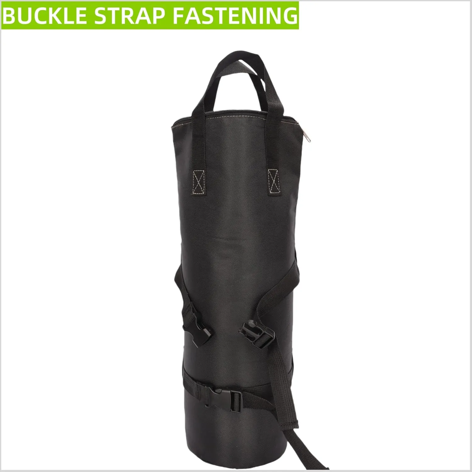 200 LBS Extra Large Sand Bags for Canopy Legs (Without Sand), Buckle Straps and Zipper Top Sandbags for Weight Set of 4 (Black)