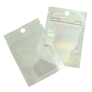 25 Cellophane Bags - White - Zipper Seal - Choose Your Size!