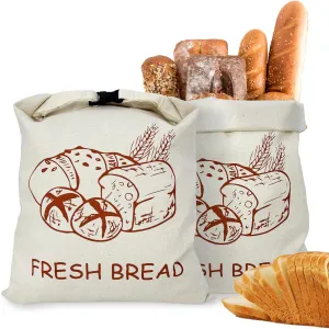 2Pack Reusable Bread Bags for Homemade bread, Linen Bread Bags, Sourdough Storage Bag with TPU lining