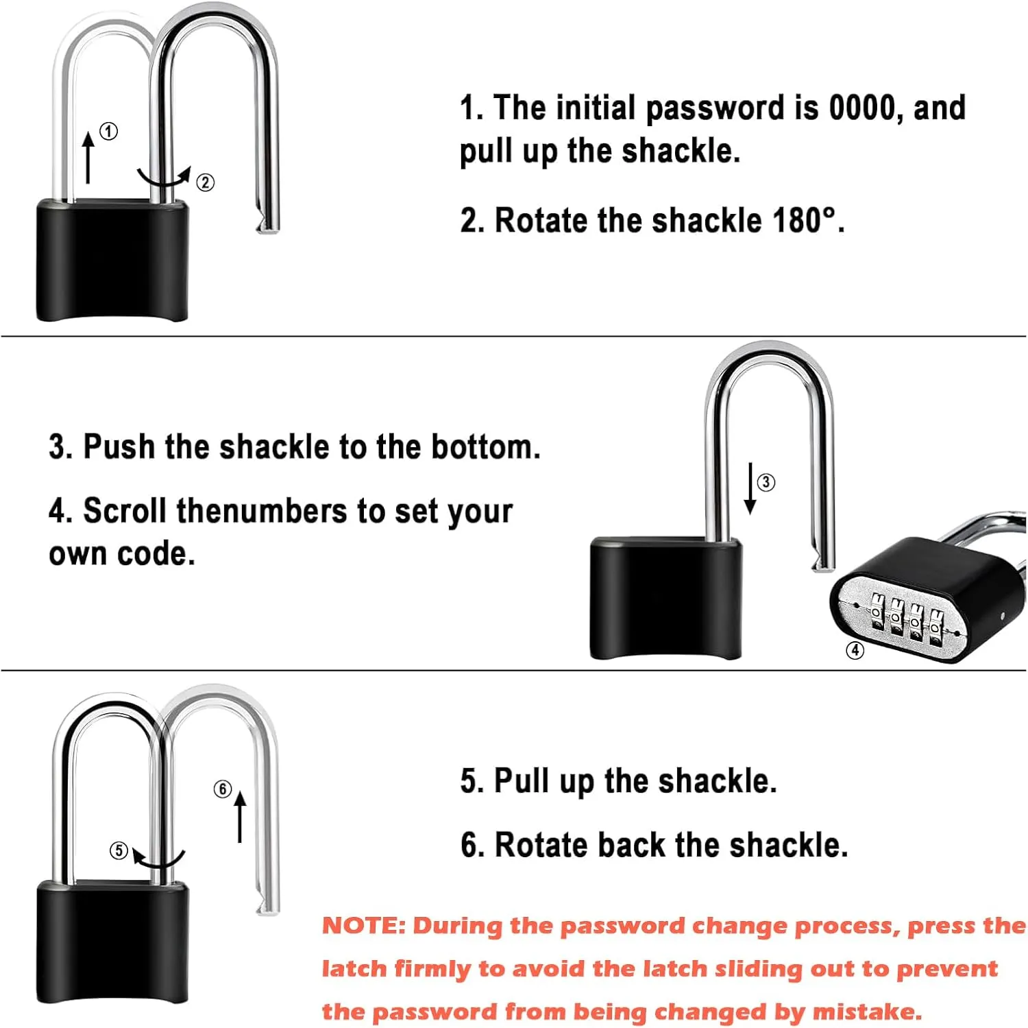 2pcs Combination Lock, 4-Digit Heavy Duty Combo Lock, Combination Padlock Outdoor Waterproof Gate Locks for Outdoor Fence, Locker, Sheds, Gym, Gate Hasps (2pcs, Long Shackle)
