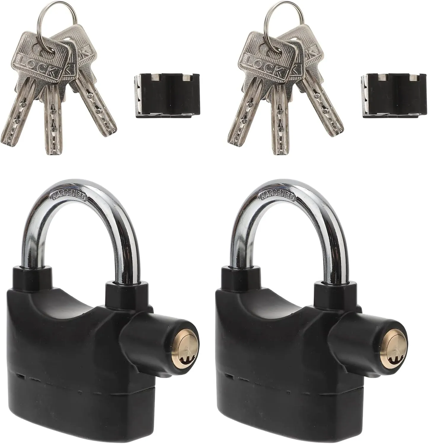 2Pcs Durable Alarm Lock for Bike High Decibel U Lock with Key Compact Design for Theft Protection of Bicycles Motorcycles and More