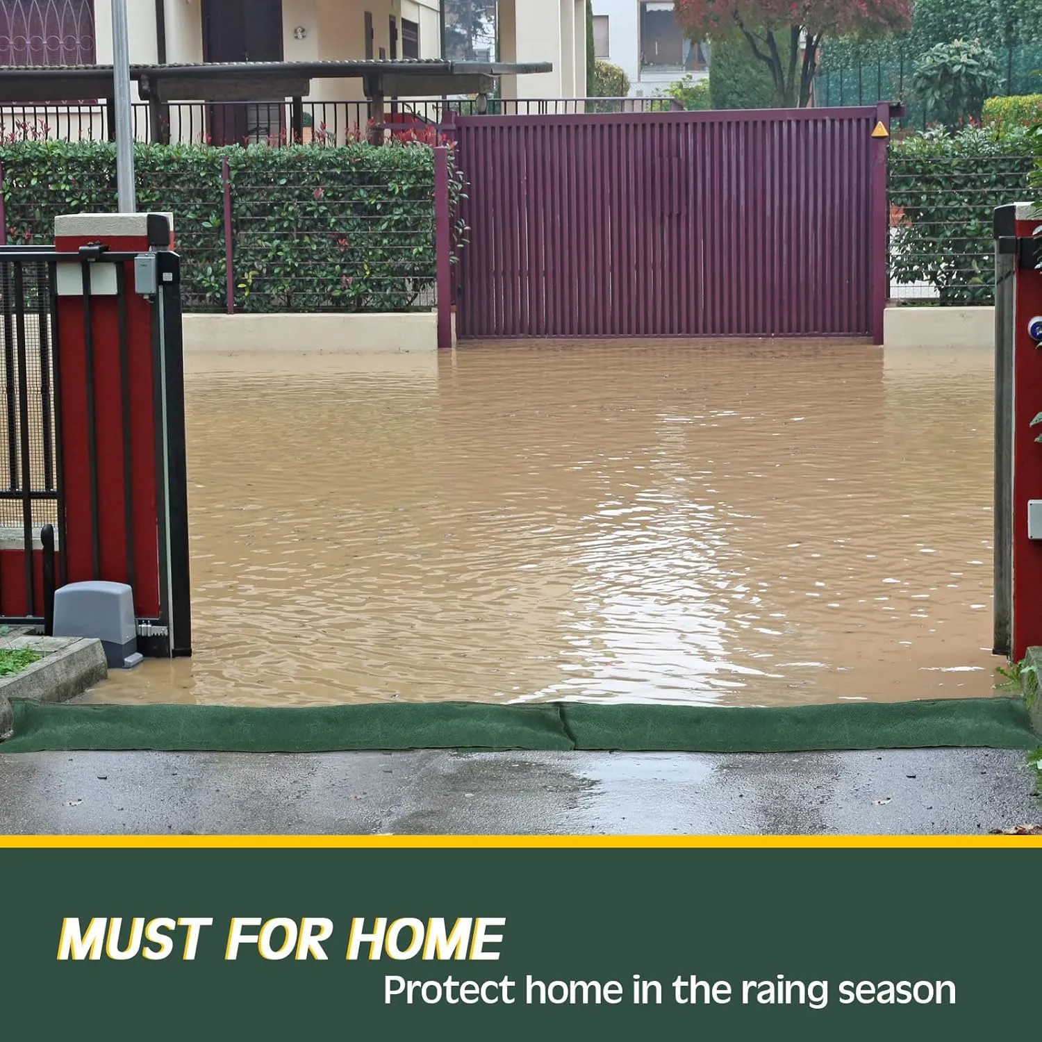 5 Pcs Water Barrier 5 ft x 6.5 Inch Flood Barriers for Home Reusable Absorbent Flooding Prevention Barriers Sandless Sandbags for Home Door Garage Basement
