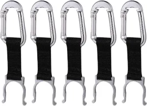 5pcs Aluminum Alloy Webbing Water Bottle Buckle Small Bucket with Lid Spaghetti Tongs Bottle Carrying Clip Camping Bottle Clip Bottle Holder Mineral Water Travel