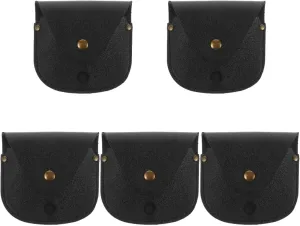 5pcs Pocket Watch Pouch with Chain Pu Vintage Storage Bag for Watch Practical Stylish for Travel