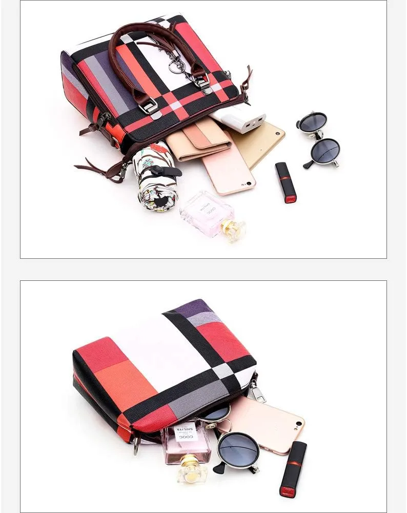 6 Pcs Women Handbags PU Leather Shoulder Bags Casual Tote Bag Composite Messenger Bag