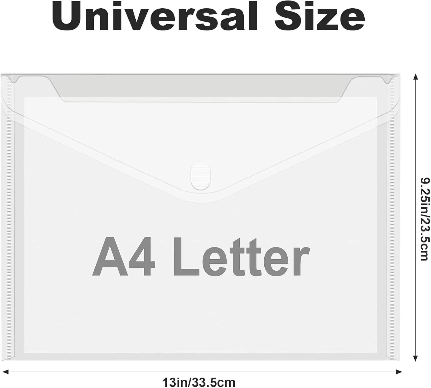 A4 Plastic Folders for Documents,60 Clear Clear Plastic Poly Envelope with Hook & Loop Closures,A4 Poly Document Bag,A4 Letter Size File Bags for Office School Home Travel Cosmetic Organization