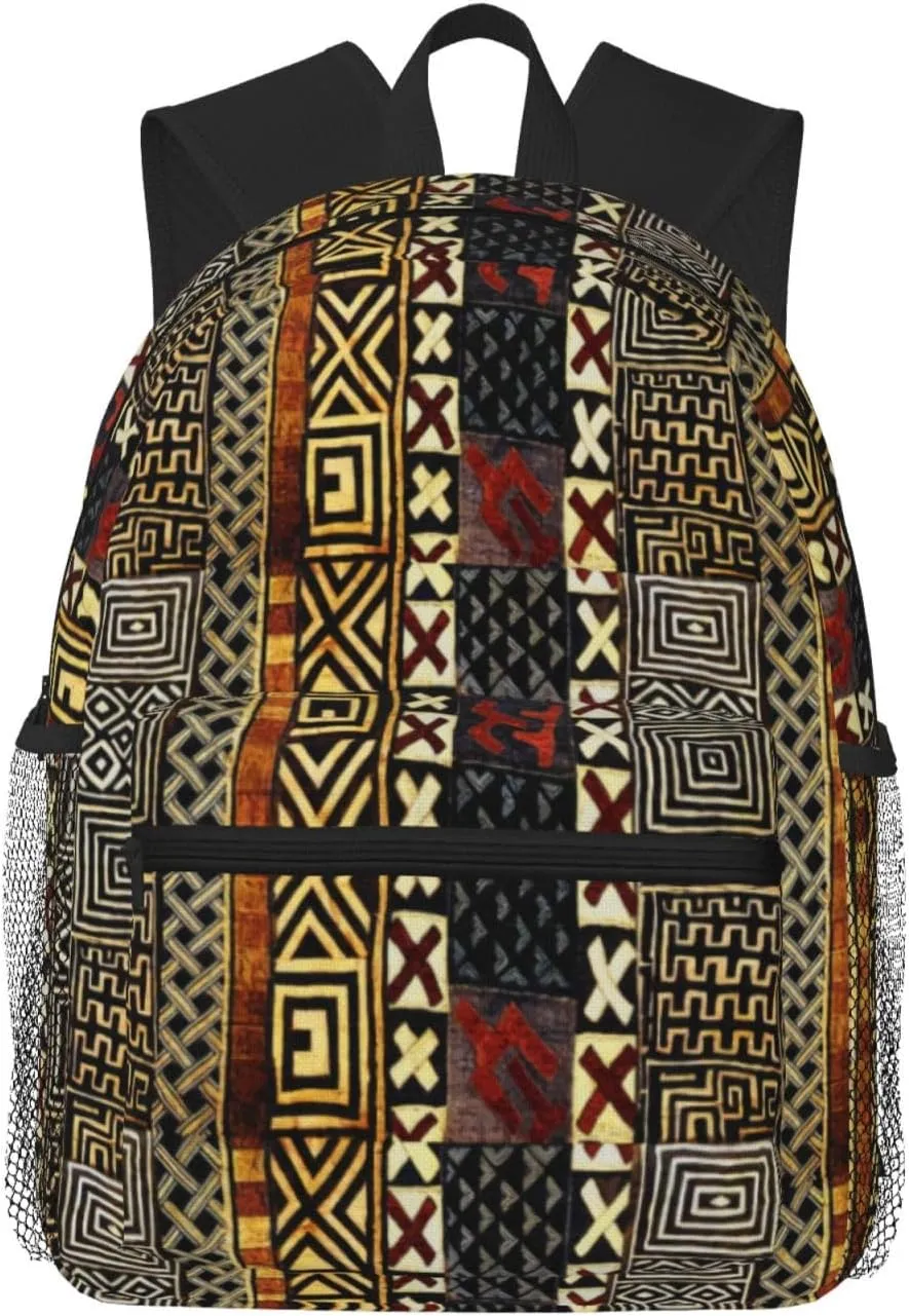 Abstract African Style Mud Lightweight Packable Backpack Travel Casual Hiking Daypack Foldable Backpack For Men Women