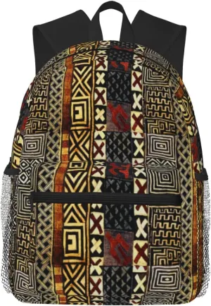 Abstract African Style Mud Lightweight Packable Backpack Travel Casual Hiking Daypack Foldable Backpack For Men Women