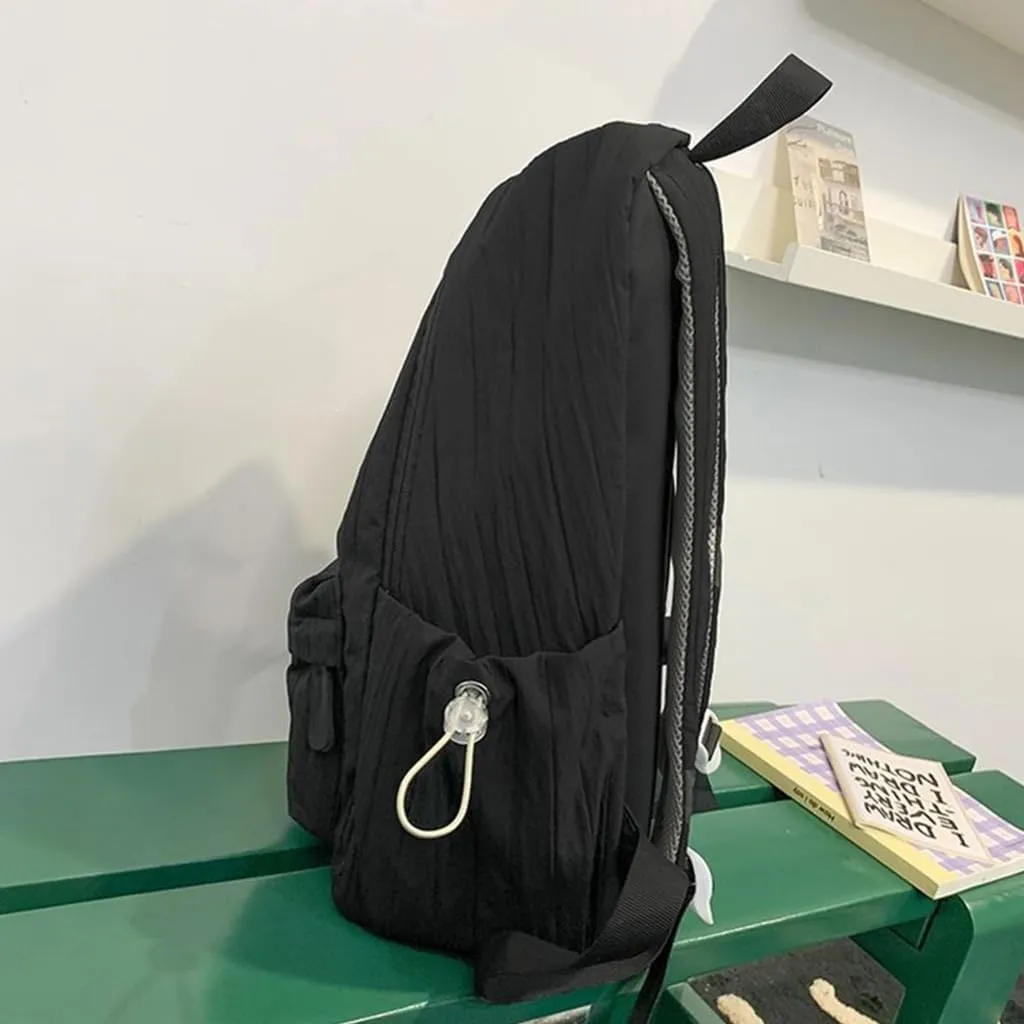Aesthetic Pleated Backpack Large Capacity Casual Daypacks Travel Bag Student School Bag Versatile Backpack for Girl