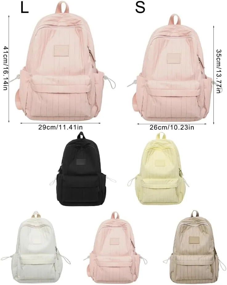 Aesthetic Pleated Backpack Large Capacity Casual Daypacks Travel Bag Student School Bag Versatile Backpack for Girl