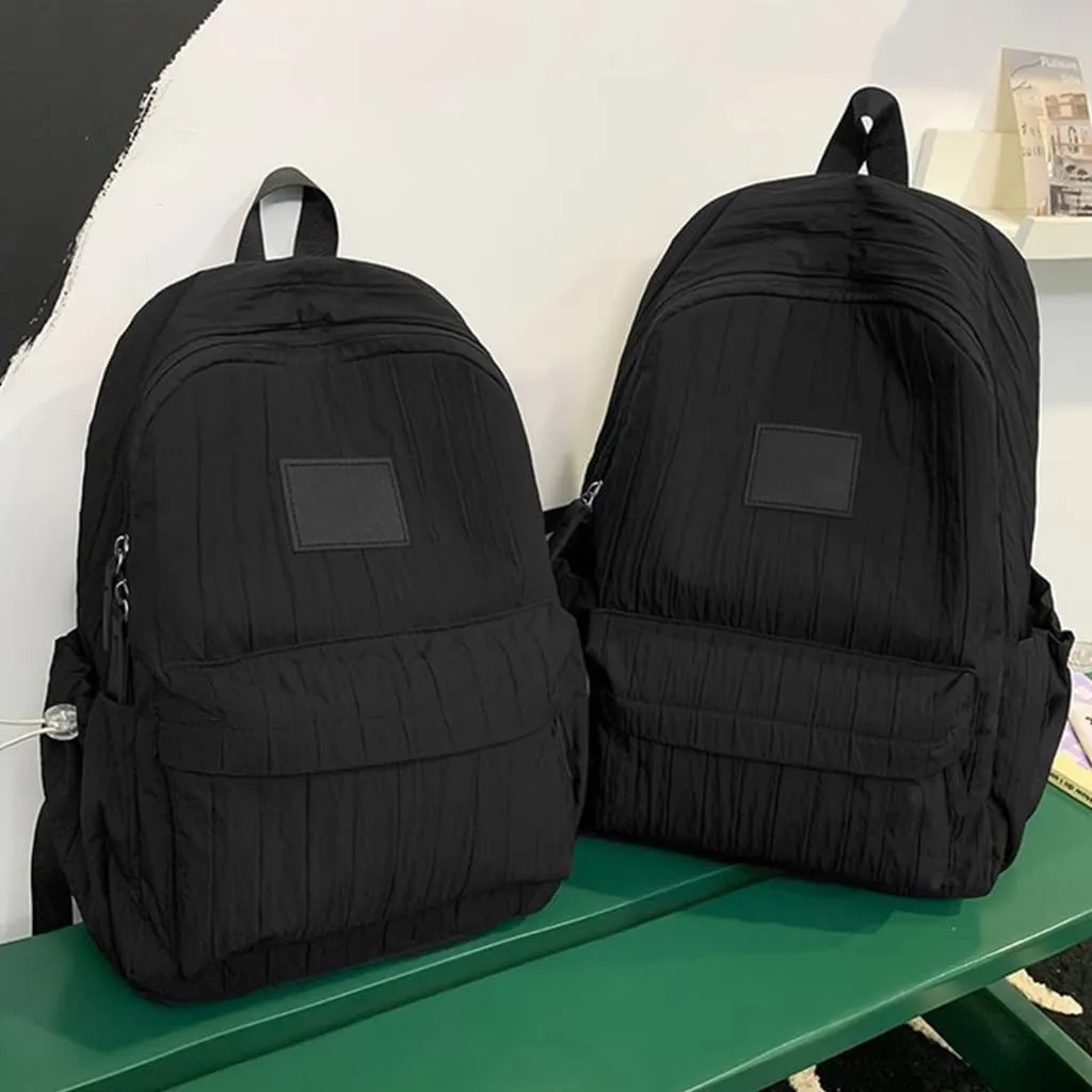 Aesthetic Pleated Backpack Large Capacity Casual Daypacks Travel Bag Student School Bag Versatile Backpack for Girl