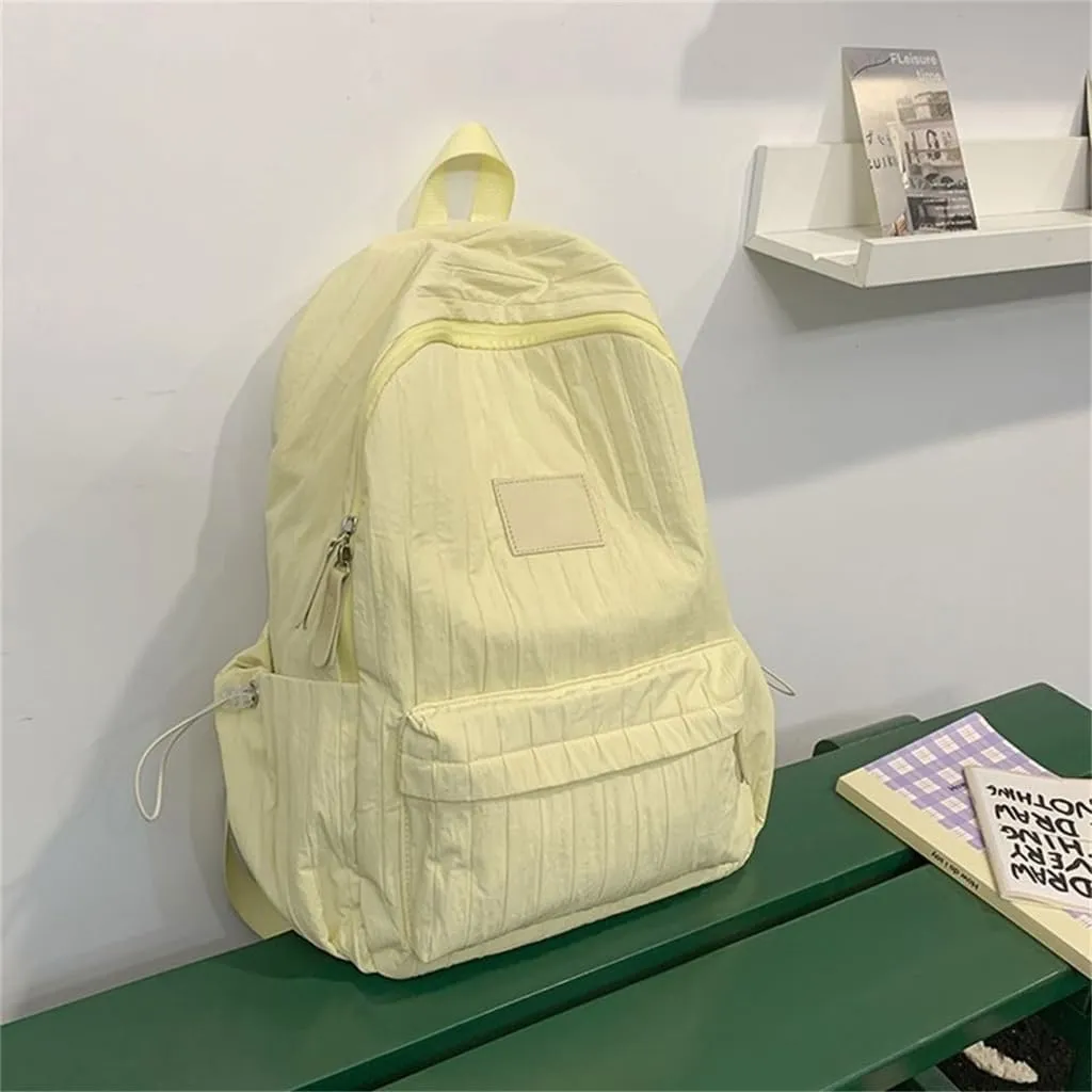 Aesthetic Pleated Backpack Large Capacity Casual Daypacks Travel Bag Student School Bag Versatile Backpack for Girl