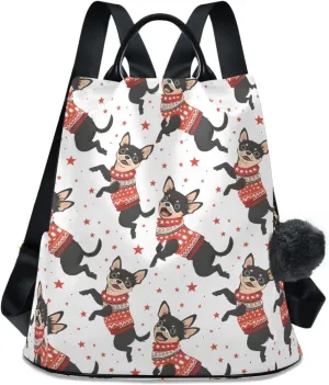 ALAZA Cute Dog Puppy Chihuahua Backpack Purse for Women Anti Theft Fashion Back Pack Shoulder Bag