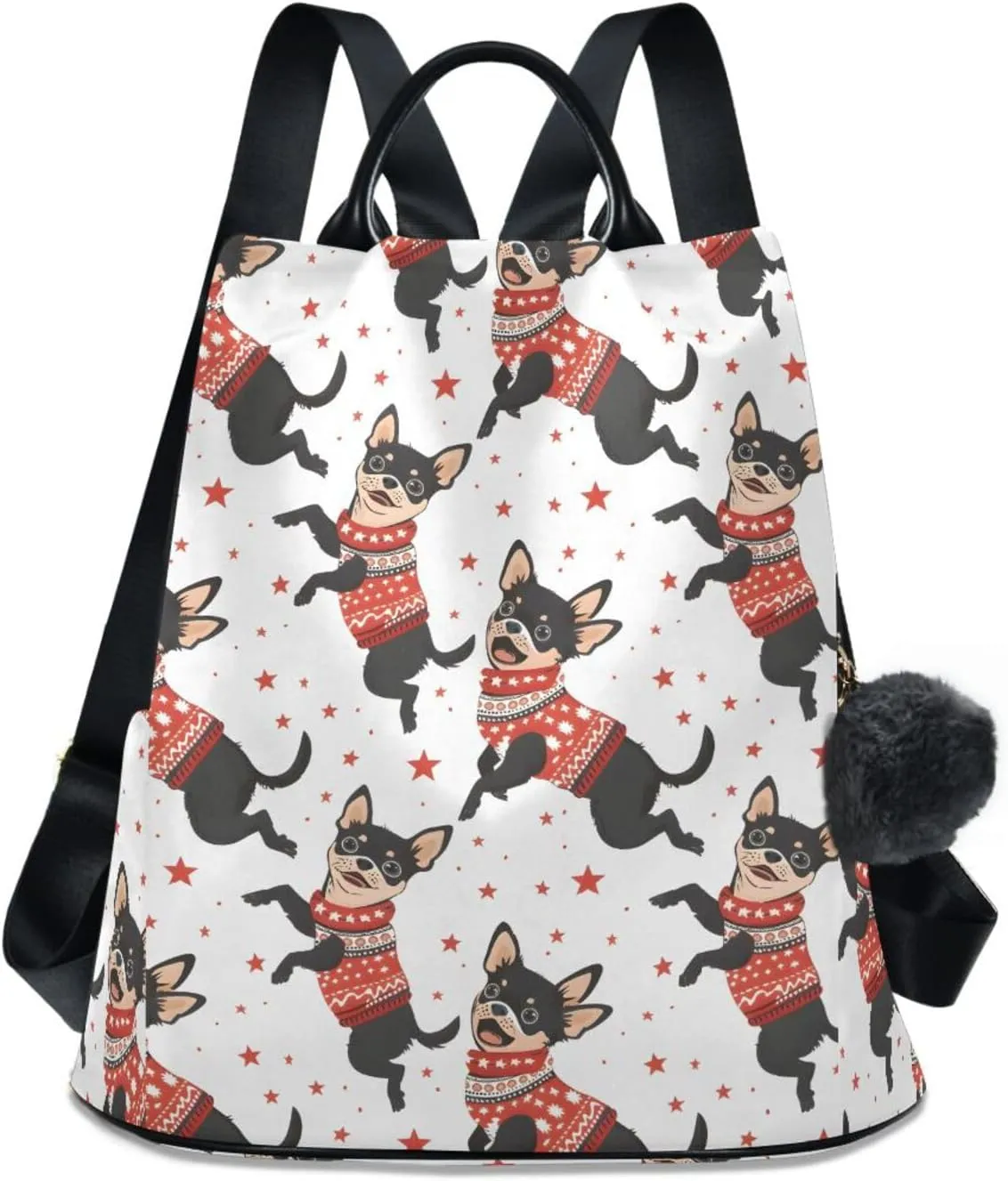 ALAZA Cute Dog Puppy Chihuahua Backpack Purse for Women Anti Theft Fashion Back Pack Shoulder Bag