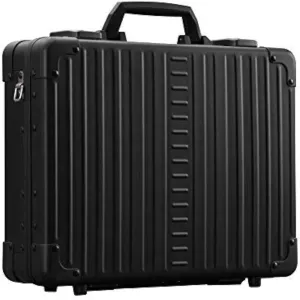 Aleon Aluminum Business Briefcase for Men and Women 15"-Hard Case Attache, Secure Money, Document Case, Durable Hard-Sided Organizer-Gift for Graduation and Businessmen, Portable Work Station (Onyx)