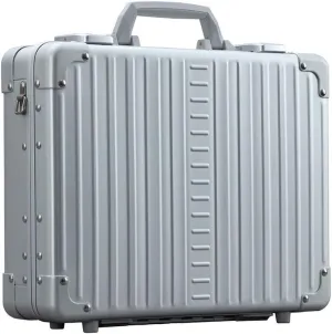 ALEON Aluminum Business Briefcase for Men and Women 15"-Hard Case Attache, Secure Money,Document Case,Durable Hard-Sided Organizer-Gift for Graduation and Businessmen, Portable Work Station (Platinum)