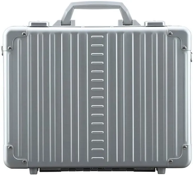 ALEON Aluminum Business Briefcase for Men and Women 15"-Hard Case Attache, Secure Money,Document Case,Durable Hard-Sided Organizer-Gift for Graduation and Businessmen, Portable Work Station (Platinum)