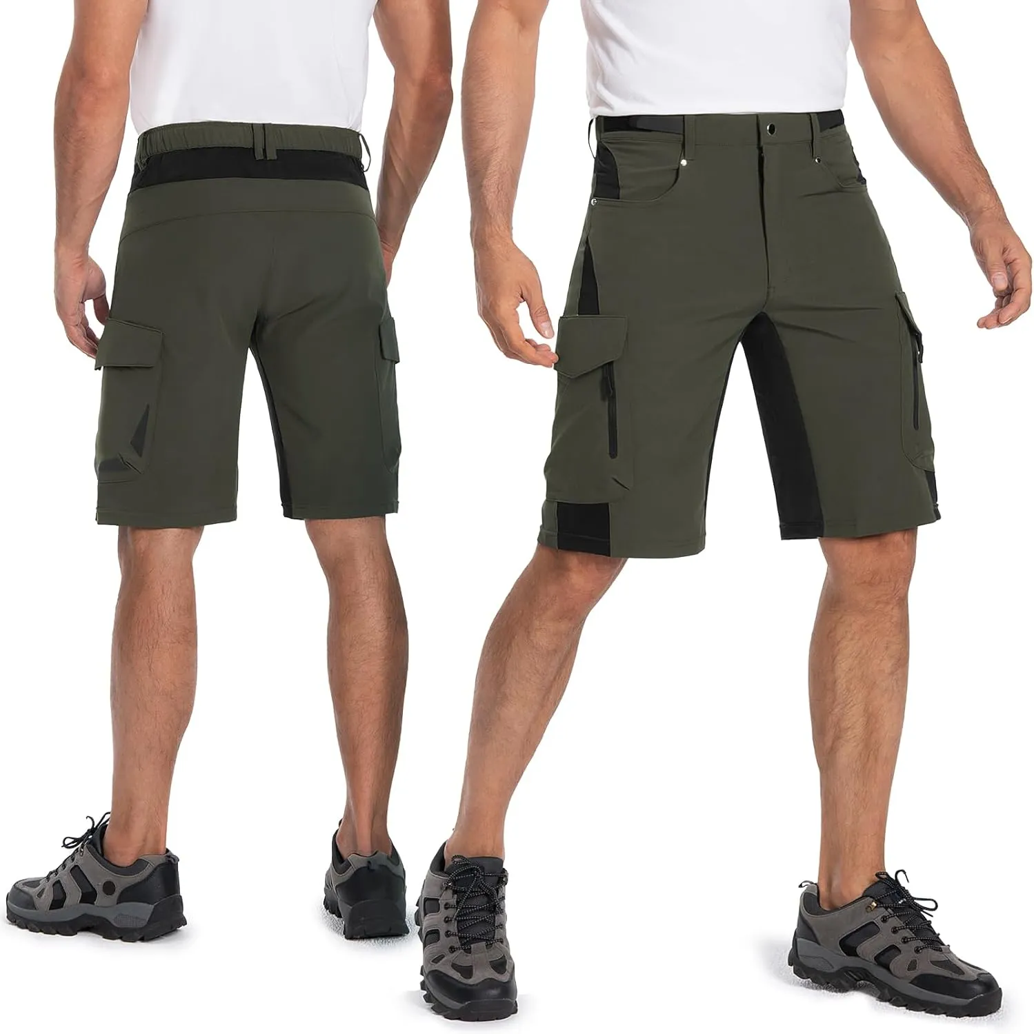 Ally Mens Mountain Bike Shorts 4D Padded Bike Shorts Baggy Cycling Biking Bicycle Biker Shorts Loose-fit with 6 Pockets