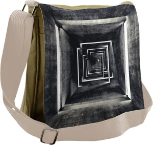 Ambesonne Dark Grey Messenger Bag, Tunnel Perspective, Unisex Cross-body