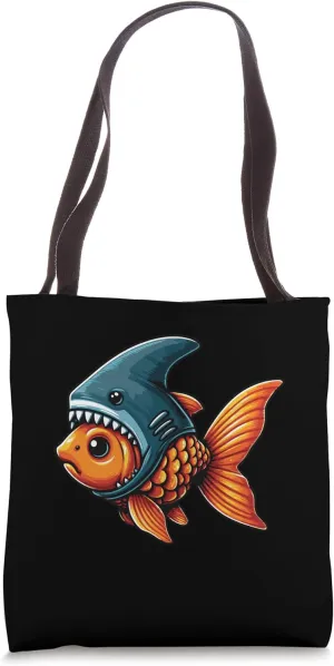 Ambitious Goldfish Dreams Big Shark Transformation Tote Bag