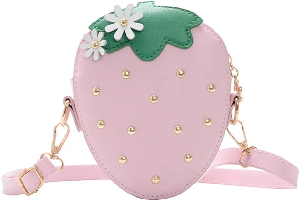 Amosfun 1pc Girl Crossbody Bag Simple Small Shoulder Bag Strawberry Shaped Coin Bag for Women