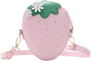Amosfun 1pc Girl Crossbody Bag Simple Small Shoulder Bag Strawberry Shaped Coin Bag for Women