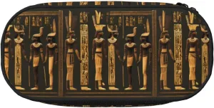 Ancient Egyptian Hieroglyph Print Simple rectangle Pen bag Storage case for Office supplies,cosmetics,toiletries