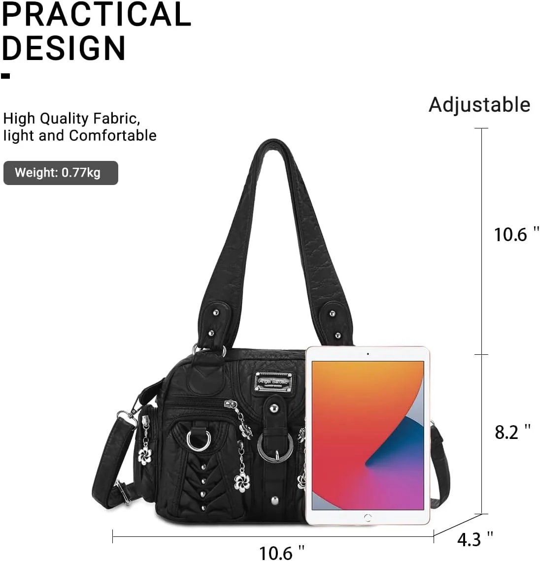 Angel Kiss Large Hobo Bags for Women Crossbody Bag Travel Shoulder bag Roomy Multi-functional Vegan Leather Satchel Tote