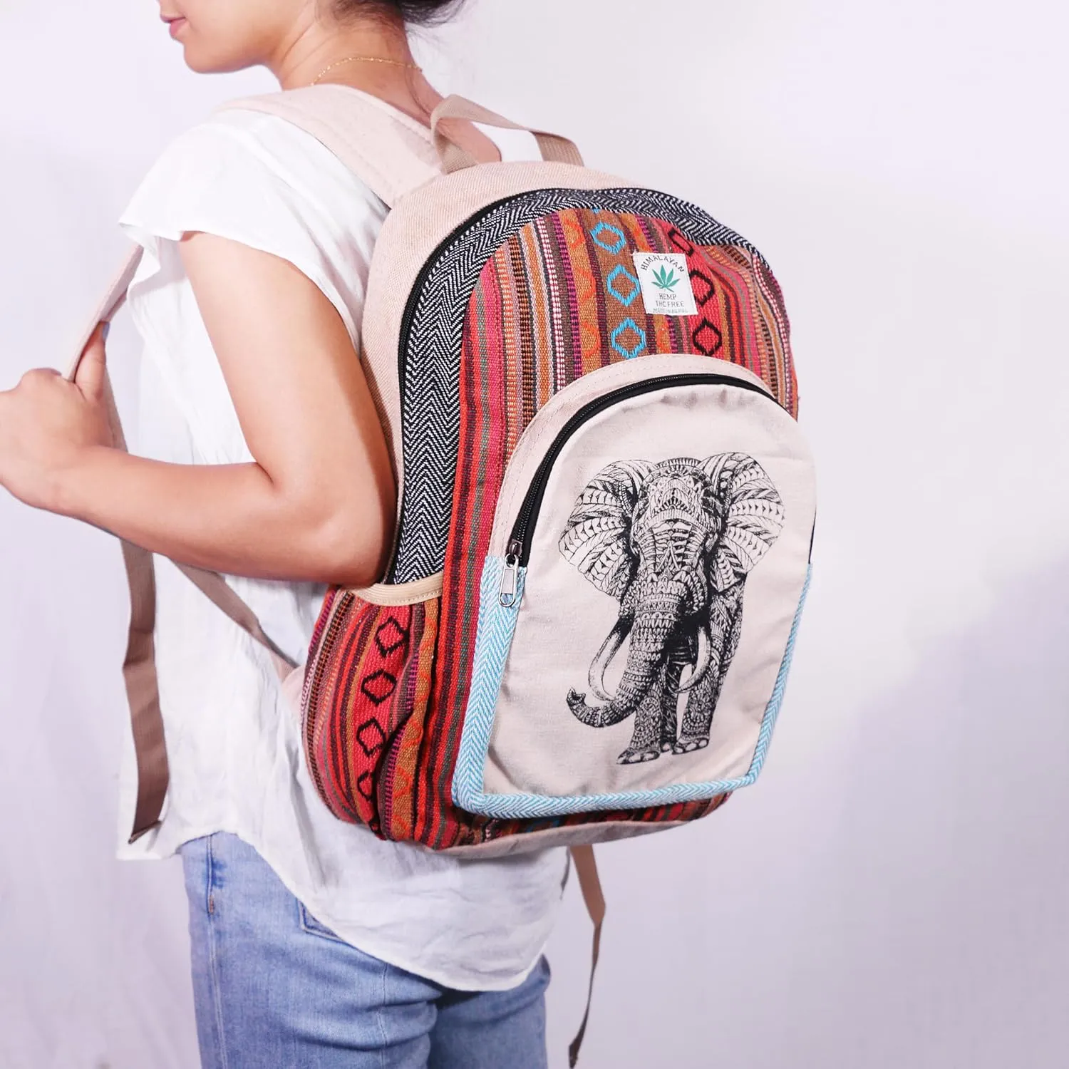 Anitya Hemp Backpack, Multi-Functional Pockets, Eco-Friendly, Unisex, Hiking Daypack, Durable Rucksack (AHLB012)