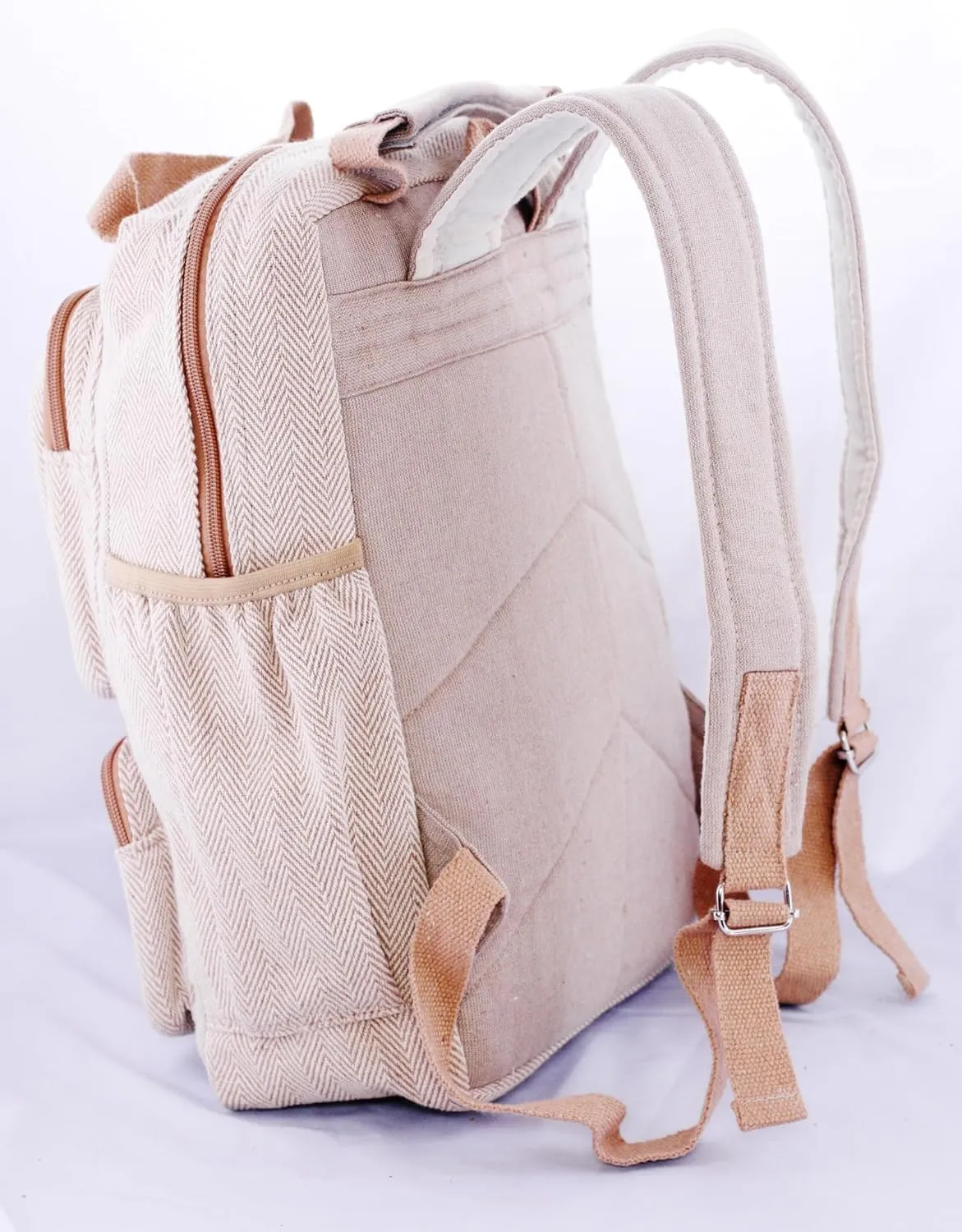 Anitya Hemp Backpack, Multi-Functional Pockets, Eco-Friendly, Unisex, Hiking Daypack, Durable Rucksack (AHLB05)