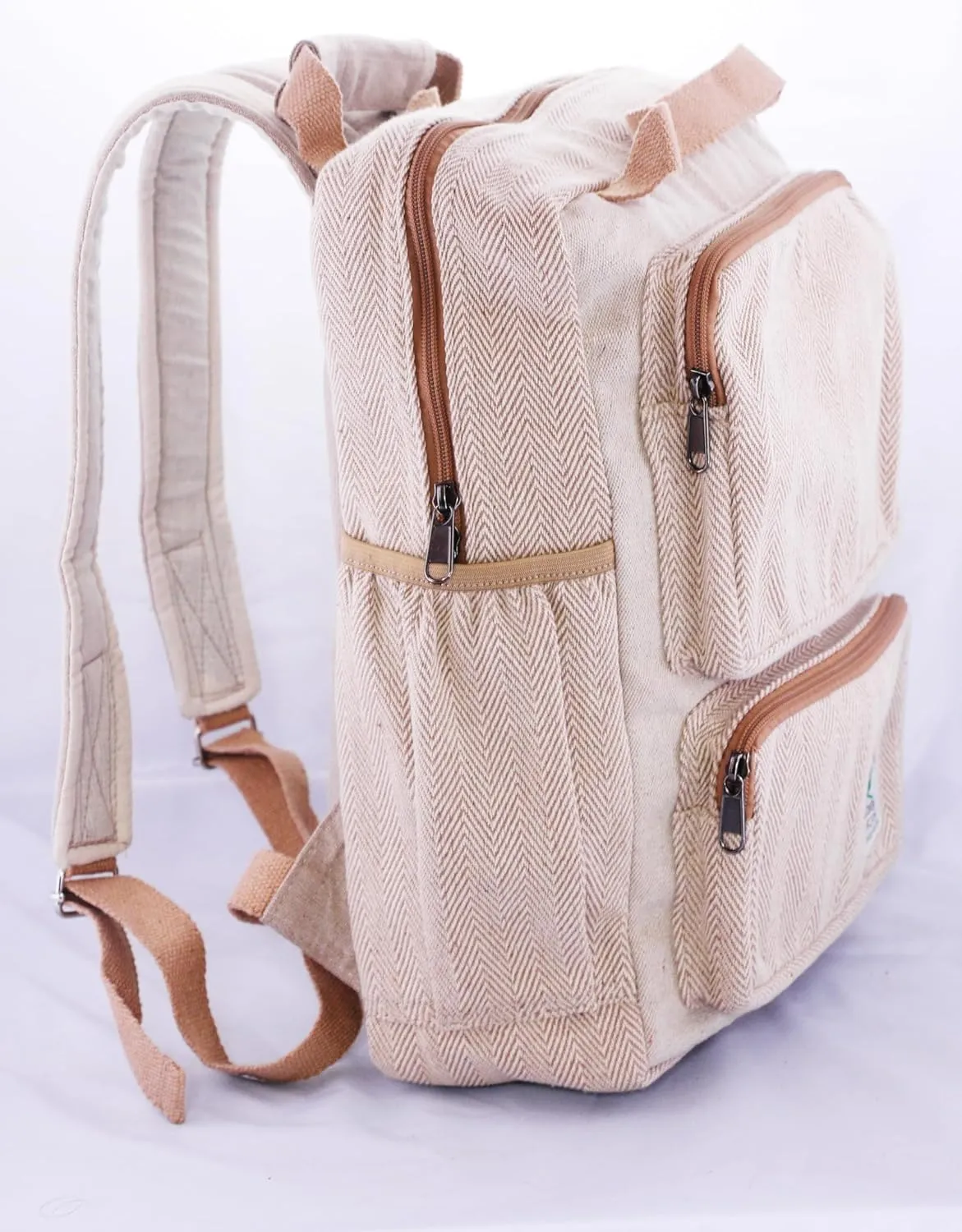 Anitya Hemp Backpack, Multi-Functional Pockets, Eco-Friendly, Unisex, Hiking Daypack, Durable Rucksack (AHLB05)