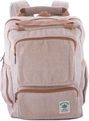 Anitya Hemp Backpack, Multi-Functional Pockets, Eco-Friendly, Unisex, Hiking Daypack, Durable Rucksack (AHLB05)