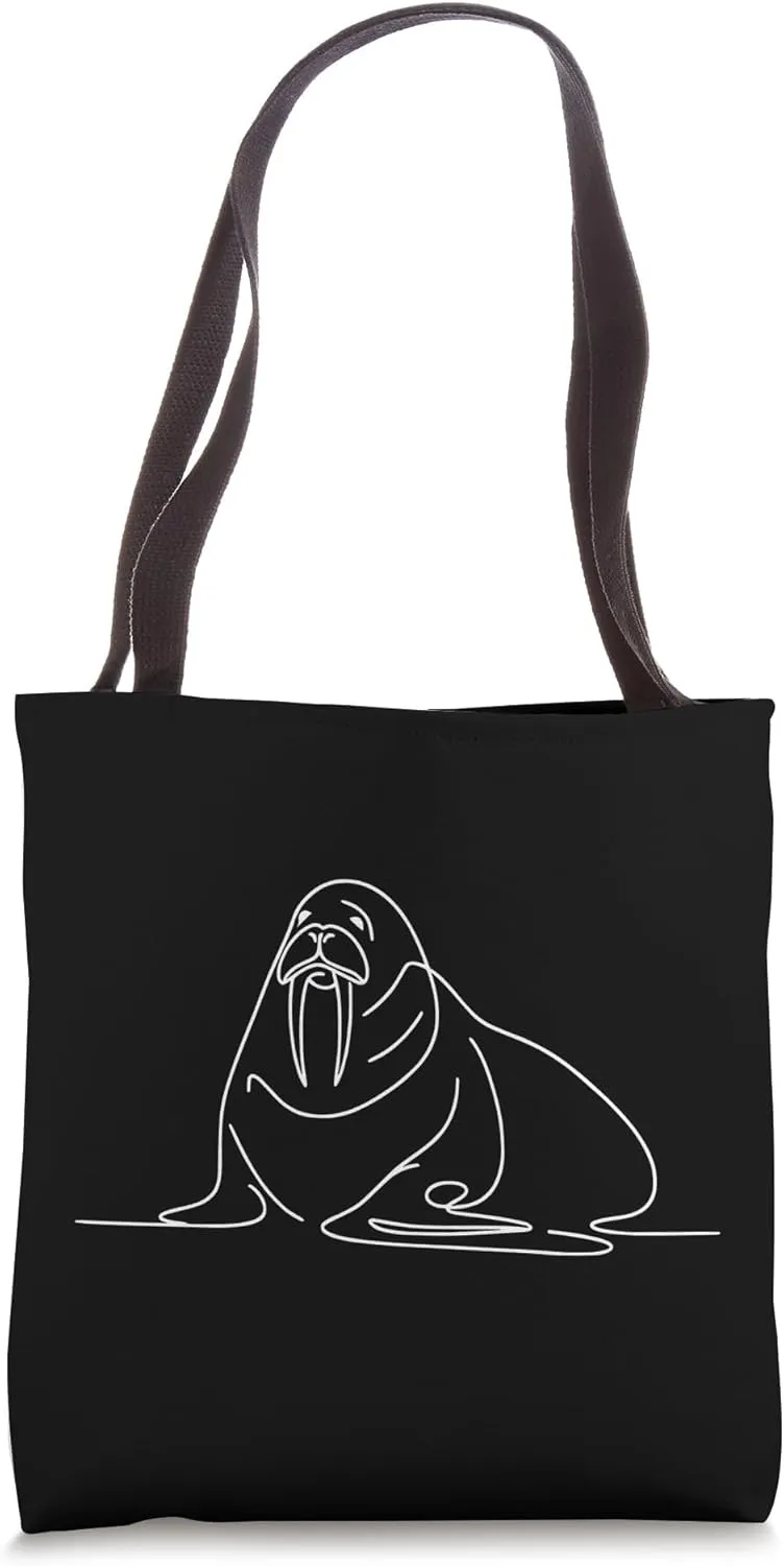 Arctic Ocean Tusk Use Social Animals Walrus Tote Bag